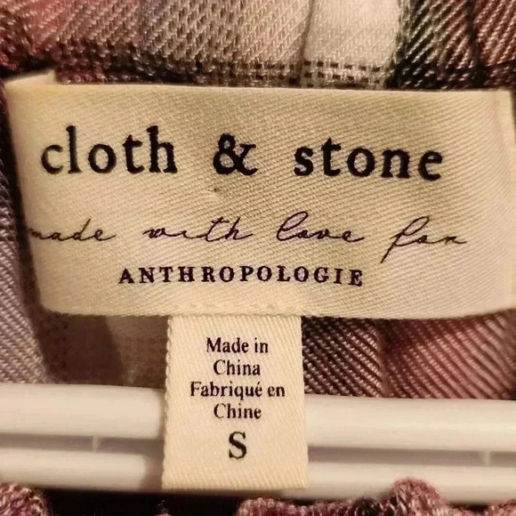 ANTHROPOLOGIE Cloth & Stone Glacier  Plaid Blouse Top Size Size - Picture 5 of 6